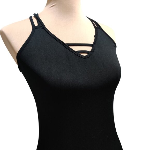 Love Charm one size junior womens tank top black seamless strappy layering basic - Picture 3 of 6